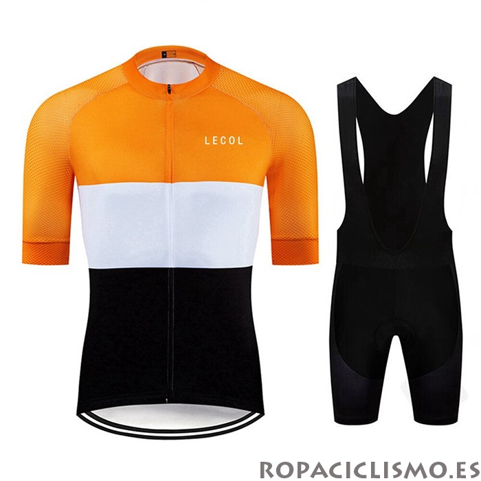 2020 Maillot Le Col Tirantes Mangas Cortas Negro Blanco Amarillo